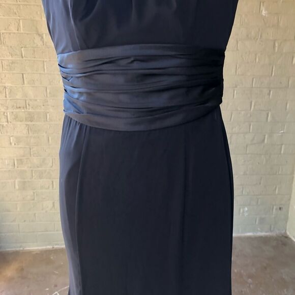 Elegant DAVID'S Bridal Black Flowy Full-Length Dress D273 - Picture 9 of 13